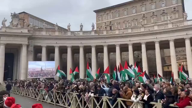 Palestinian flags were waved at Pope Francis' funeral in the Vatican