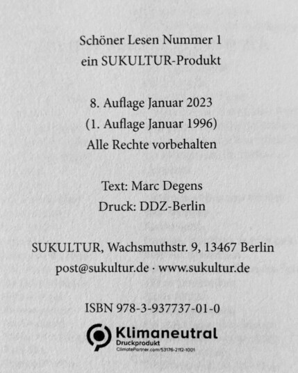 Foto des Impressums von »Der Knubbel«