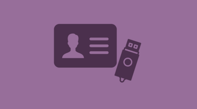 Grafik mit einer stilisierten ID-Card und einem USB-Stick
