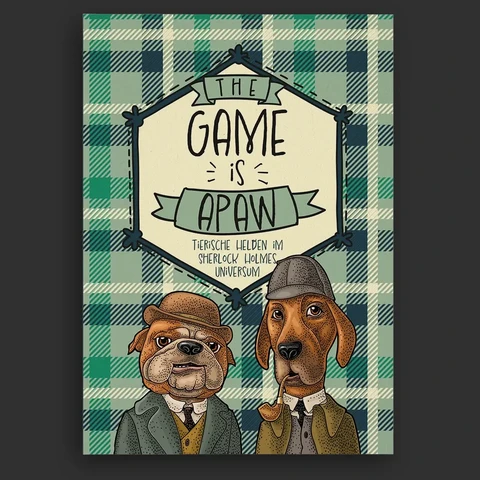 Cover der Sonderbeilage der Bakerstreet Chronicles mit zwei ComicHunden in Sherlock Holmes Stil gekleidet vor kariertem Hintergrund