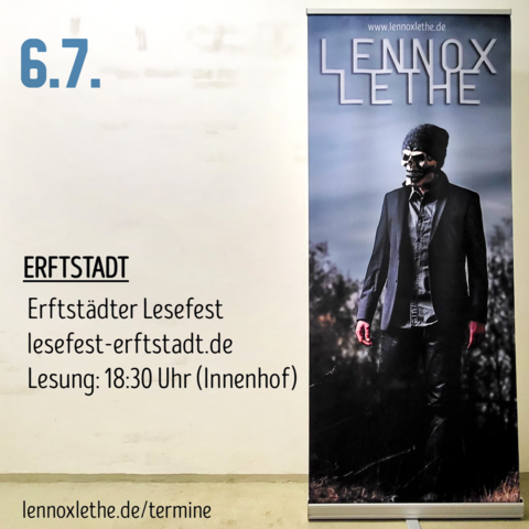 Lennox Lethe liest am 6.7. um 18:30 Uhr auf dem Erftstädter Lesefest