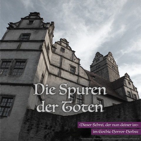 Zackig erheben sich die Giebel von Schloss Plötzkau in den Himmel. Einladend sieht das Gebäude nicht aus. Darüber steht: „Die Spur der Toten“.