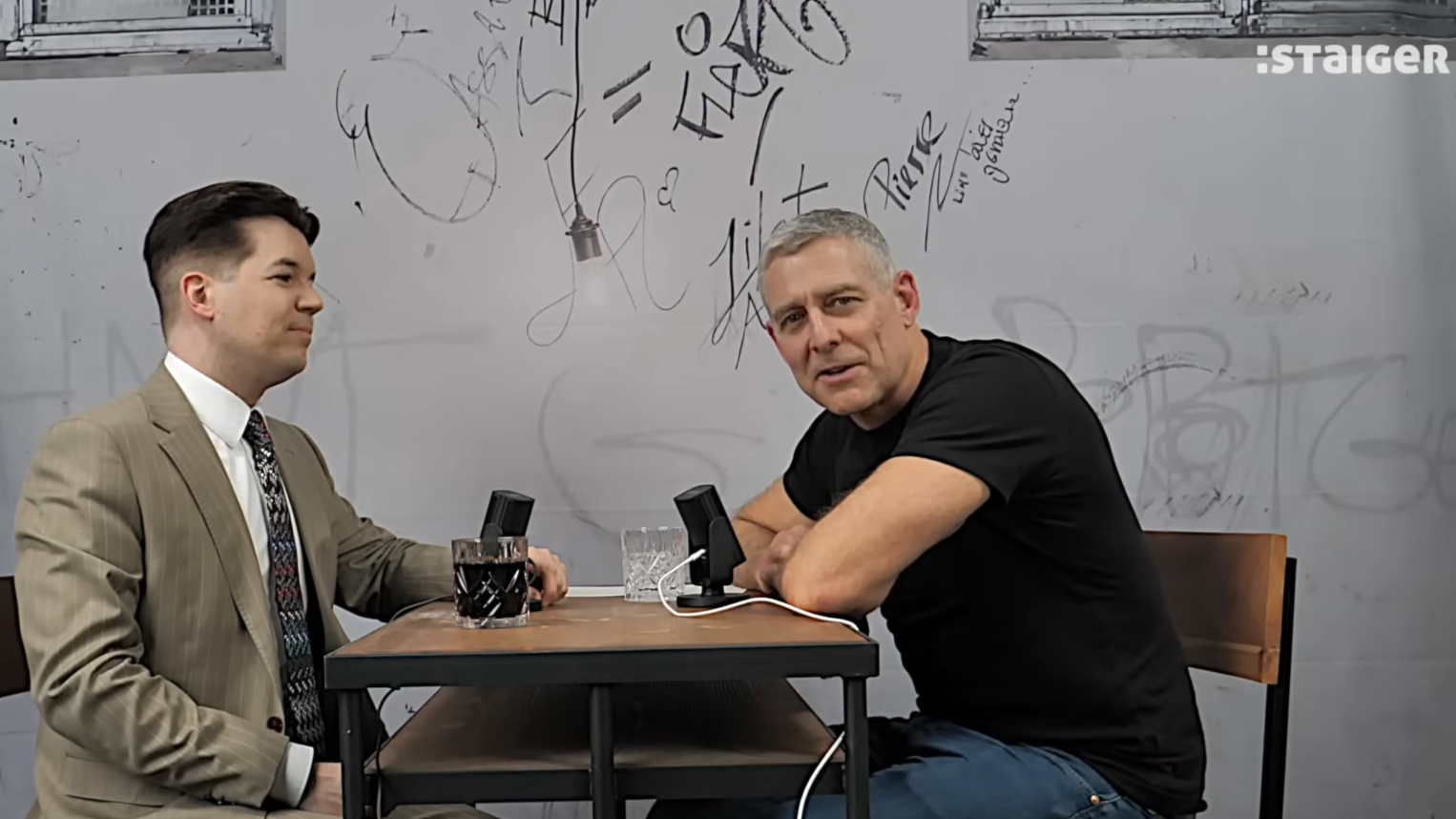 Screenshot aus dem Video vom Bunker:Talk mit Wolfgang M. Schmitt, im Bild links